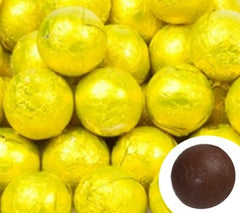 Yellow Chocolate Foil Balls 10LB Bulk