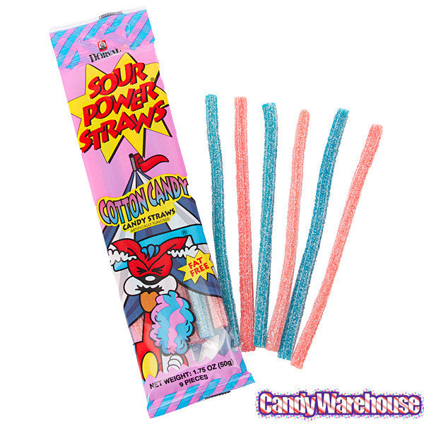 Cotton Candy Sour Power Straws 24ct