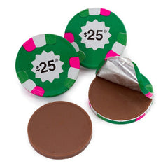 Chocolate $25 Green Poker Chips 10LB