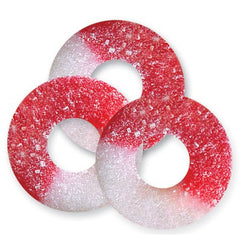 Cherry Red & White Gummi Rings 4.5LBS