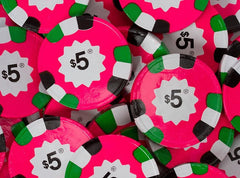 Chocolate $5 Pink Poker Chips 10LB