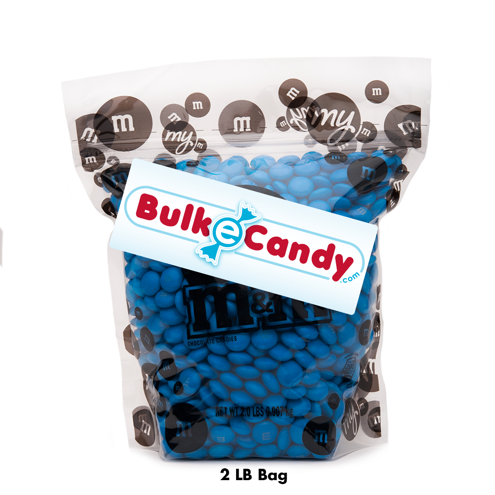 blue m and m bag