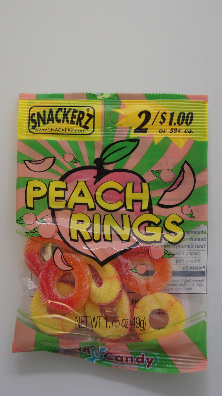 Peach Rings Label Peach Rings 2/$1 (12 Count) – BulkECandy.com/SnackerzInc.