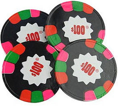Dark Mint $100 Black Poker Chips in Bulk 10LB