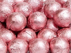 Bright Pink Chocolate Foil Balls 10LB Bulk
