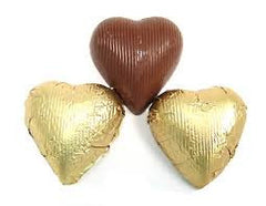 Gold Chocolate Foil Hearts 10LB Bulk
