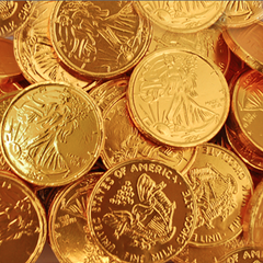 Milk Chocolate - Mint Blank Gold Coins - Large 10LB Bulk