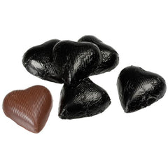 Black Chocolate Foil Hearts 10LB Bulk