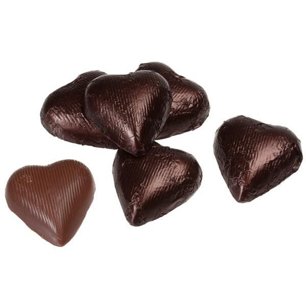 Brown Chocolate Foil Hearts 10LB Bulk