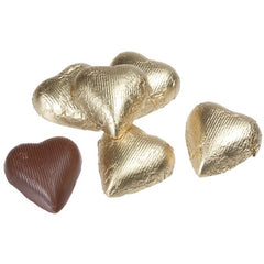 Milk Chocolate Gold Hearts 10LB Bulk