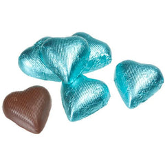 Tiffany Blue Chocolate Foil Hearts 10LB Bulk