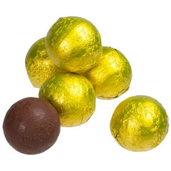 Yellow Chocolate Foil Balls 10LB Bulk