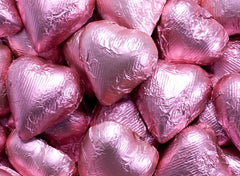 Milk Chocolate Pink Hearts 10LB Bulk