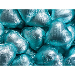 Tiffany Blue Chocolate Foil Hearts 10LB Bulk