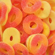 Peach & White Gummi Rings 4.5LBS