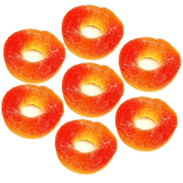 Peach Gummi Rings 5LB Bulk