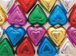 Milk Chocolate Rainbow Hearts 5LB Bulk