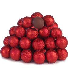 Red Chocolate Foil Balls 10LB Bulk