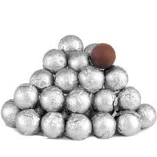 Silver Chocolate Foil Balls 10LB Bulk