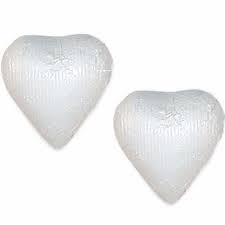 White Chocolate Foil Hearts 10LB Bulk